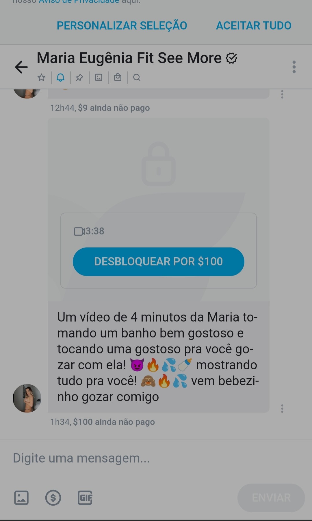 Num striptease completo 😏 — pack de fotos de Maria Eugenia Fit vazado