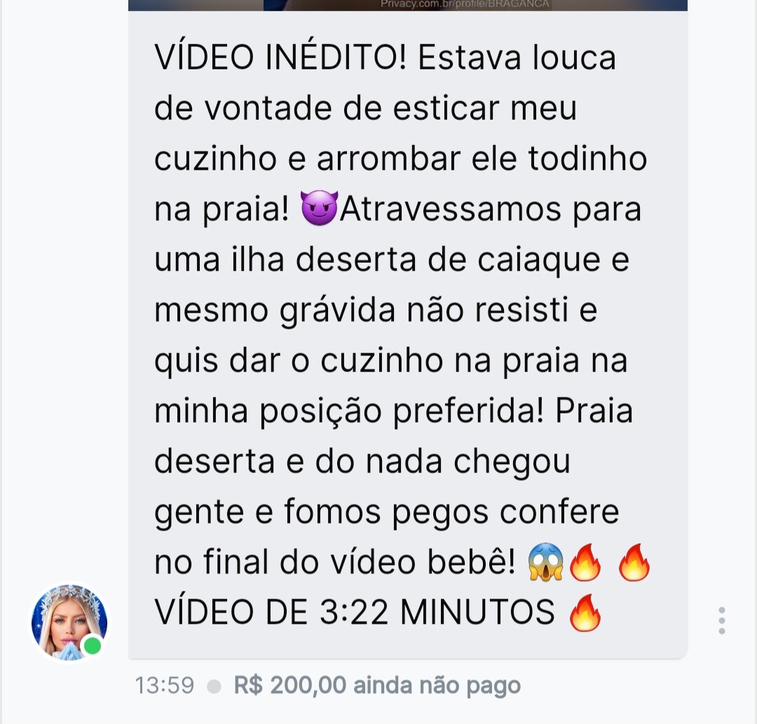 Vazou o privacy de Mc Bragança, Registro íntimo de de salto alto e mais nada