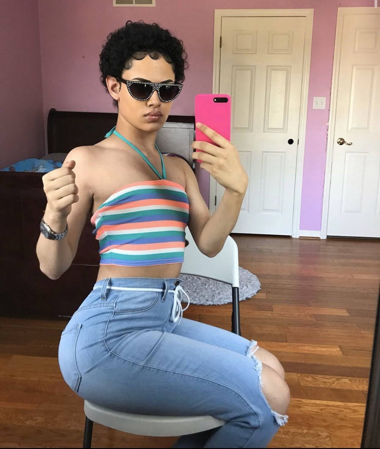 Vídeo +18 trans: Thick Diamond maravilhosa, de regata sem sutiã